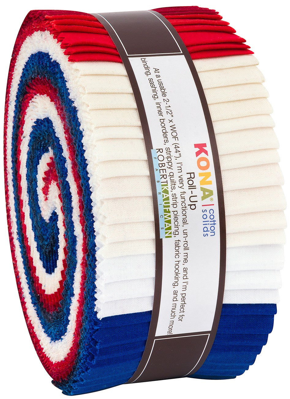 2.5in Strips Kona Cotton Patriotic Holiday Palette, 40pcs/bundle