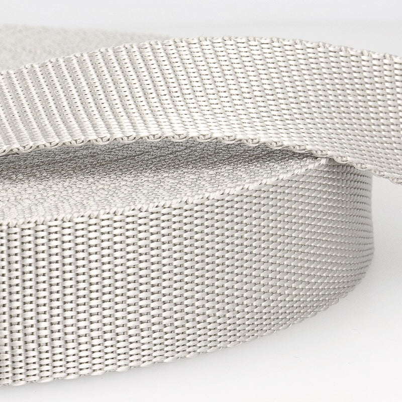 25mm Polypropylene Webbing in Light Grey