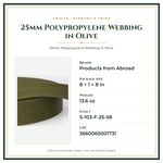 Product Specifications – 25mm Polypropylene Webbing in Olive