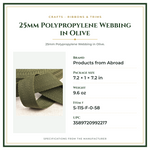 Product Specifications – 25mm Polypropylene Webbing in Olive