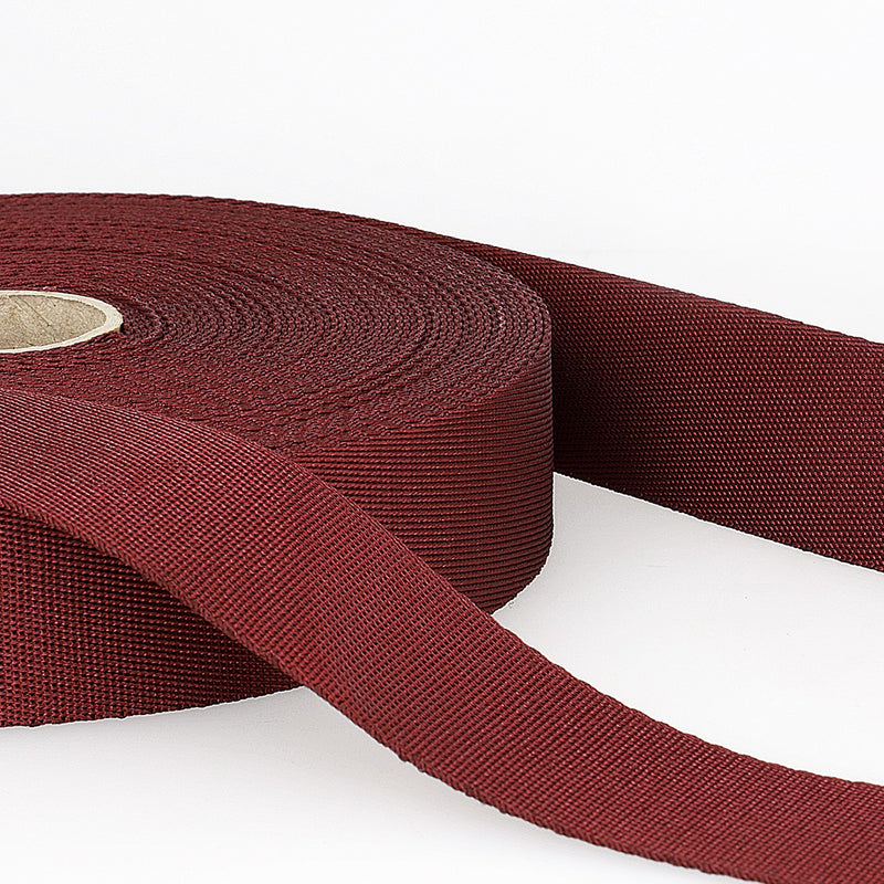 35mm Polyester Webbing in Burgundy