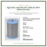 Product Specifications – Quilting and Piecing Thread 35wt 250yd Nugrey