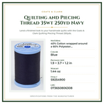 Product Specifications – Quilting and Piecing Thread 35wt 250yd Navy