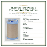 Product Specifications – Quilting and Piecing Thread 35wt 250yd Ecru