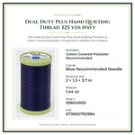 Product Specifications – Dual Duty Plus Hand Quilting Thread 325 yds Navy