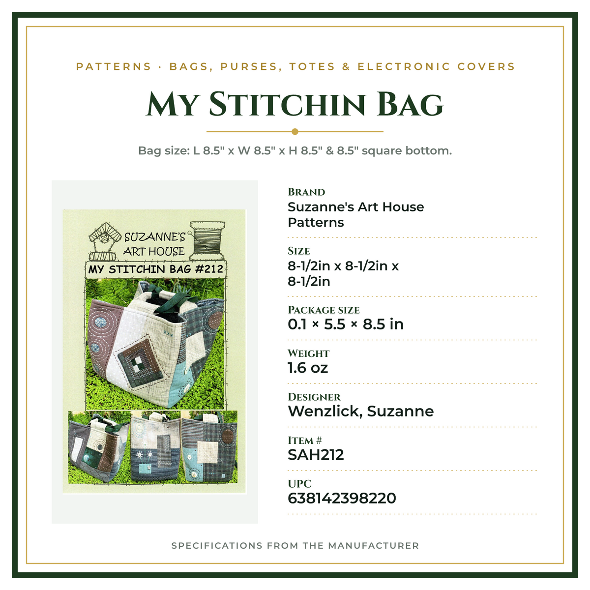 Product Specifications – My Stitchin Bag