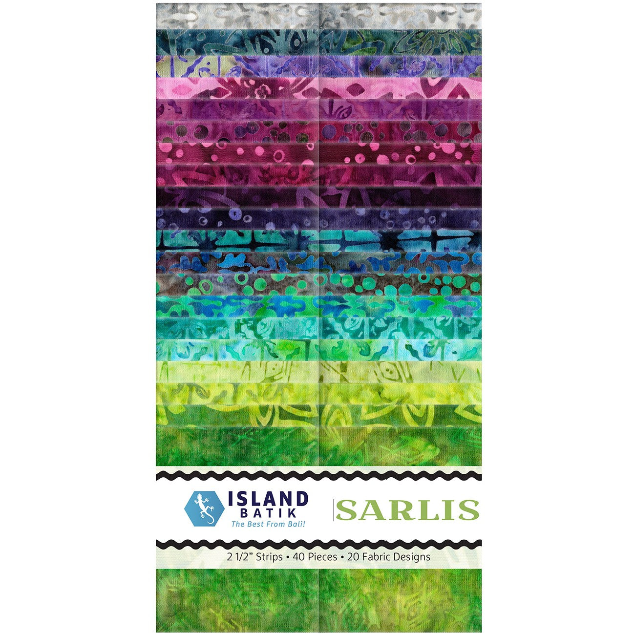 2.5in Strips, Sarlis, 40pcs, 2 Pieces of Each Print