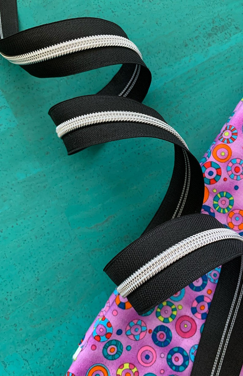 Black Zipper Tape with Nickel Teeth