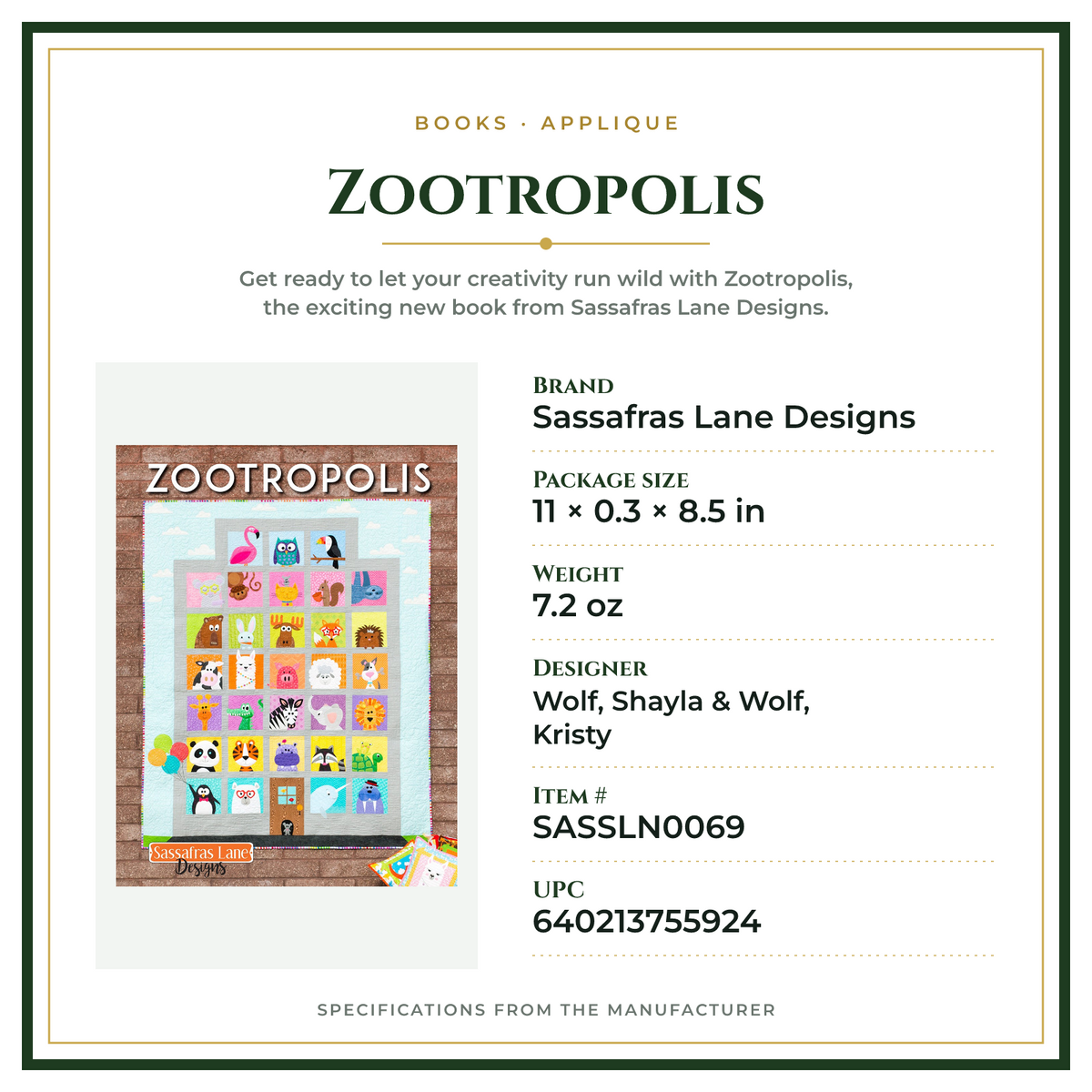 Product Specifications – Zootropolis