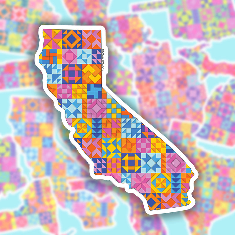 California State Quilt Stickers 6pk