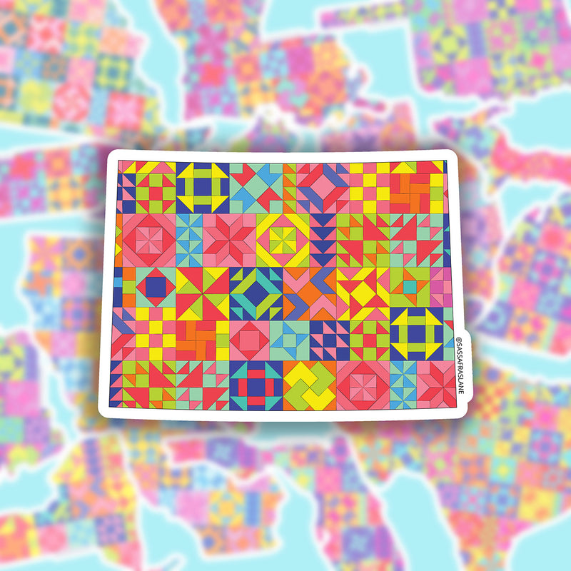 Colorado State Quilt Stickers 6pk