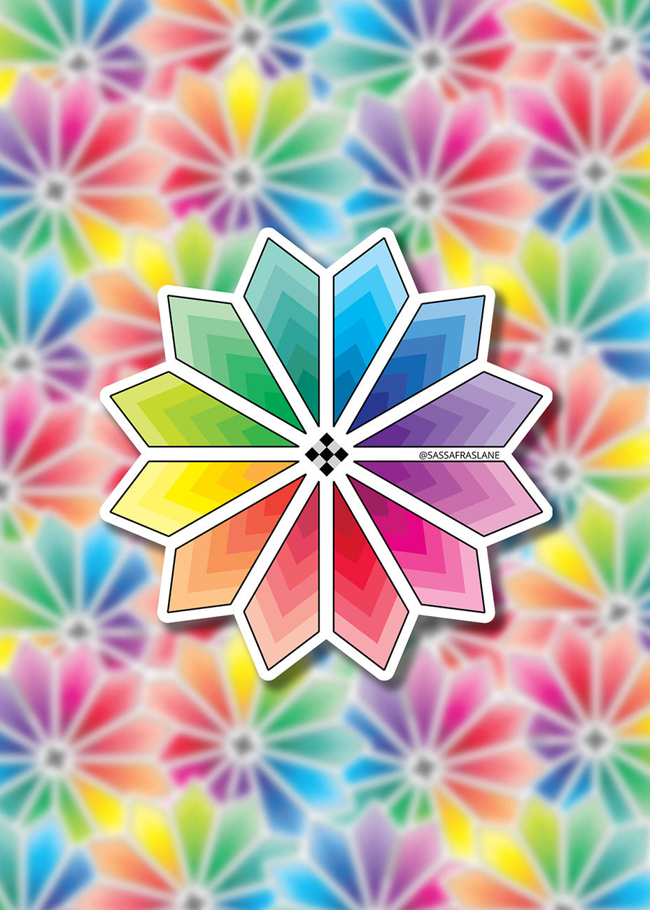 Colorburst Quilt Block Stickers 6pk