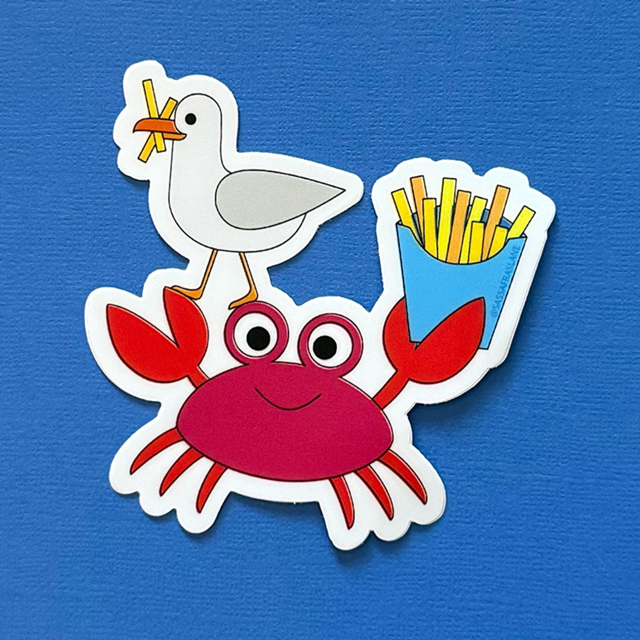 Crab with Fries Stickers 6pk