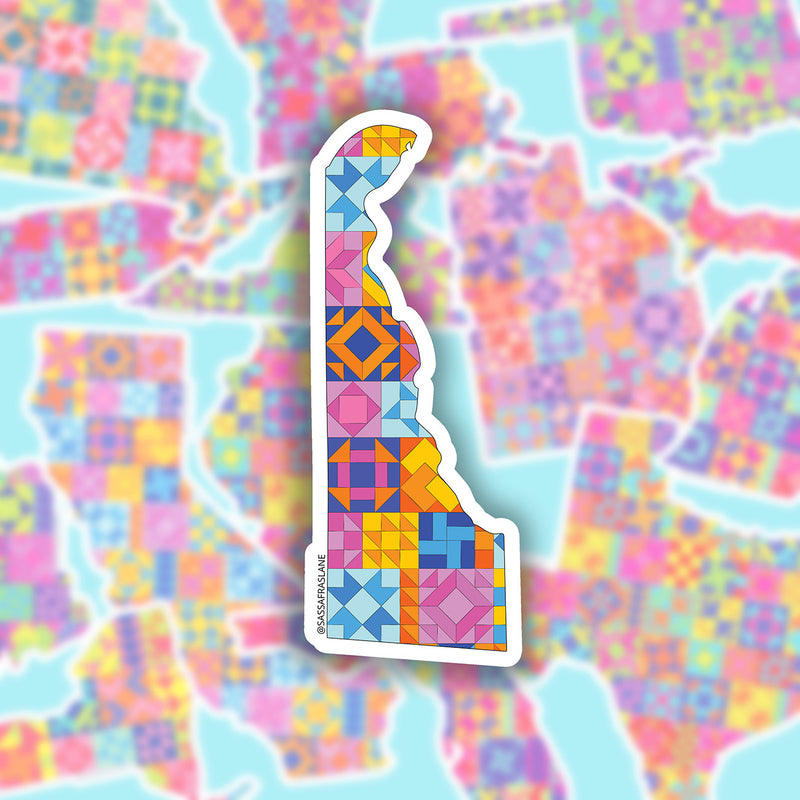 Delaware State Quilt Stickers 6pk