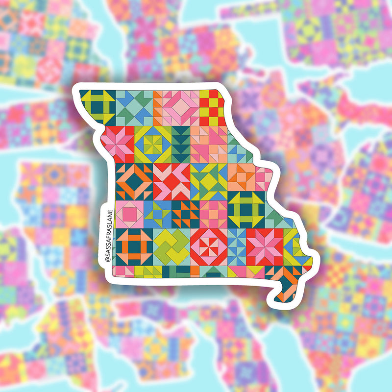 Missouri State Quilt Stickers 6pk