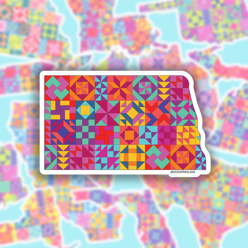 North Dakota State Quilt Stickers 6pk