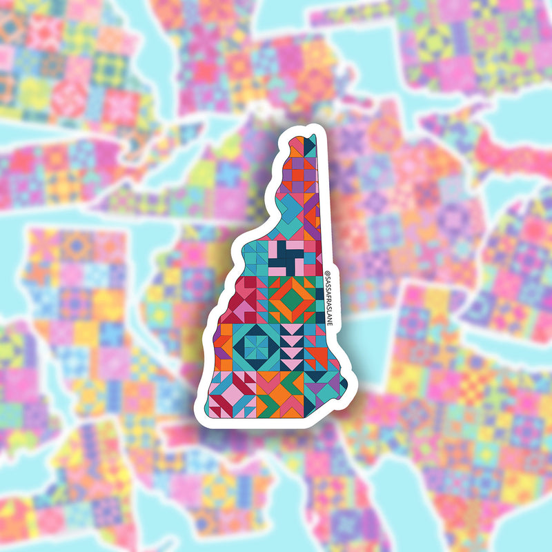 New Hampshire State Quilt Stickers 6pk