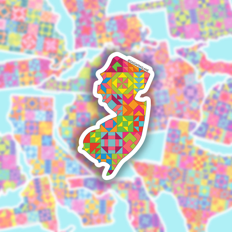 New Jersey State Quilt Stickers 6pk