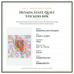 Product Specifications – Nevada State Quilt Stickers 6pk