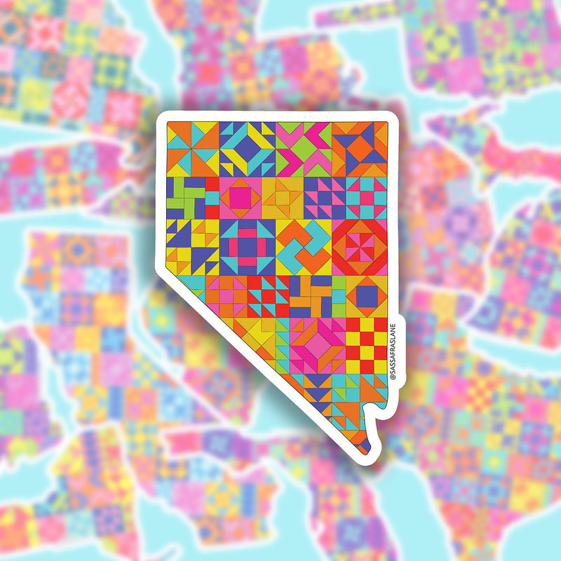 Nevada State Quilt Stickers 6pk