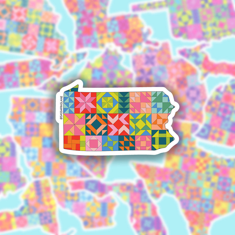 Pennsylvania State Quilt Stickers 6pk