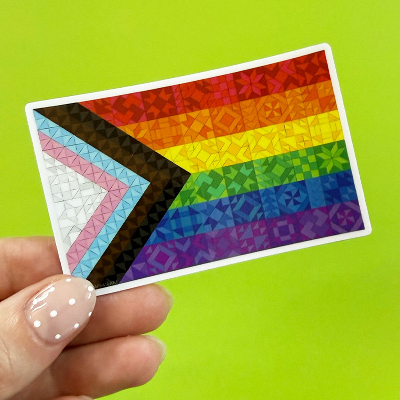 Quilty Progress Pride Flag Stickers