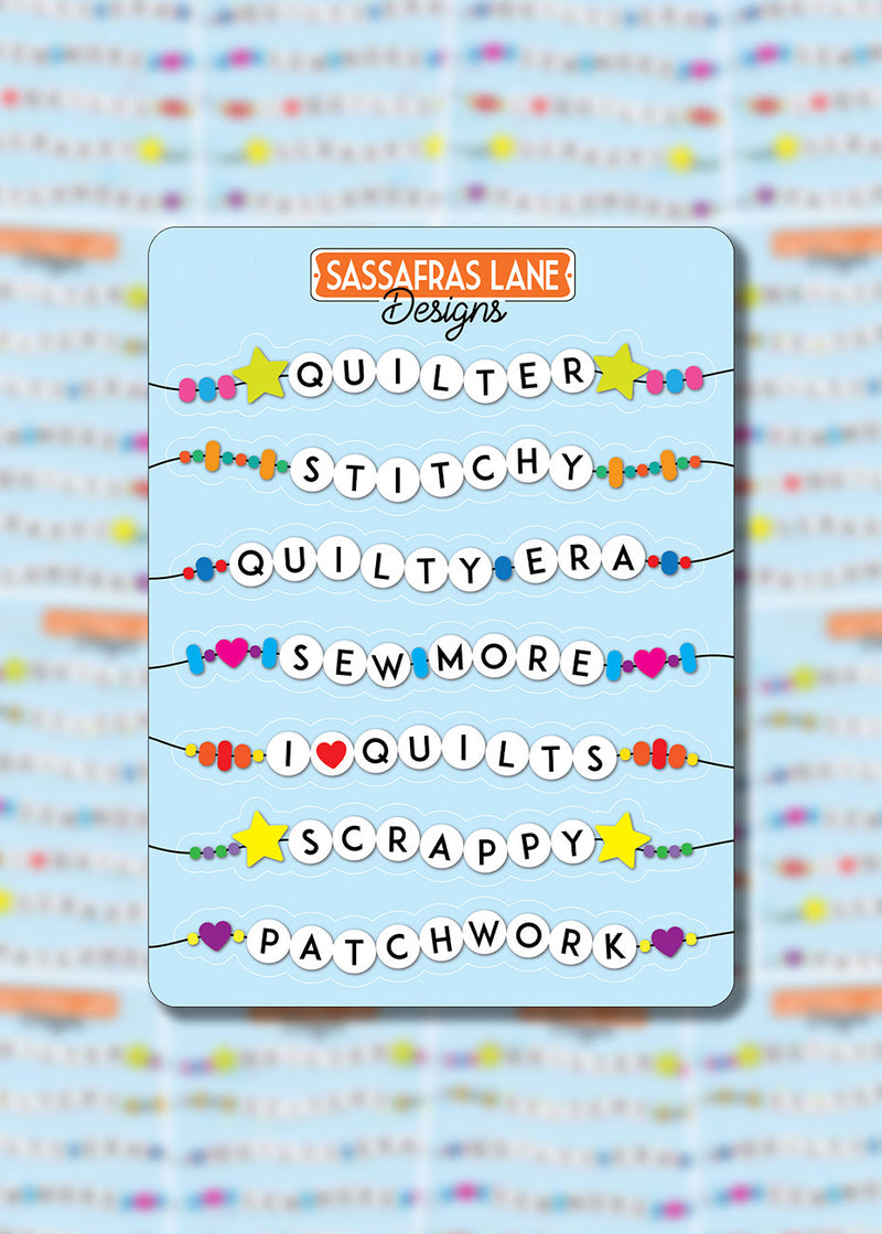 Quilty Friendship Bracelet Sticker Sheets 6pk