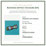 Product Specifications – Ransom Sewist Stickers 6pk