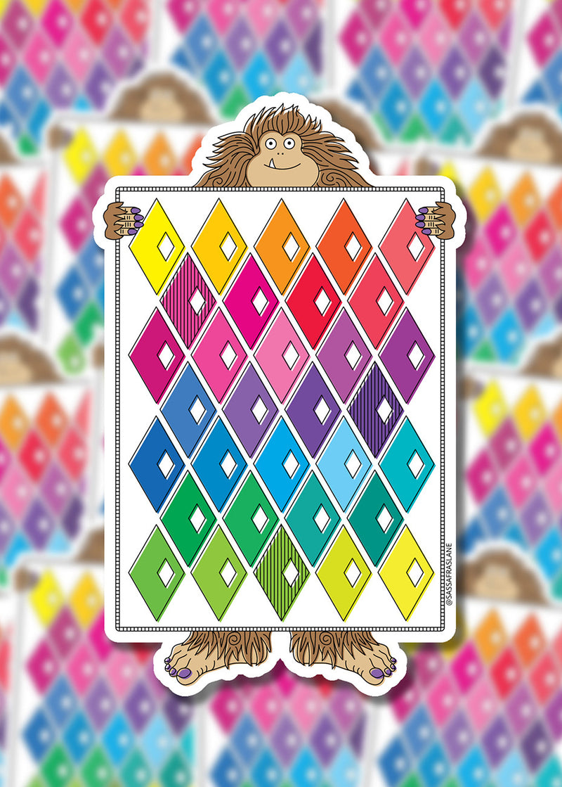 Sasquatch Diamond Alley Quilt Stickers 6pk