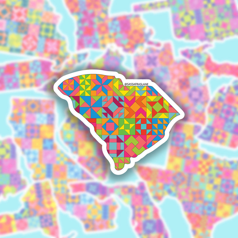 South Carolina State Quilt Stickers 6pk