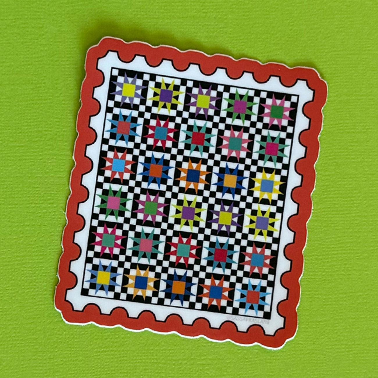Postage Stamp Quilt Stickers 6pk