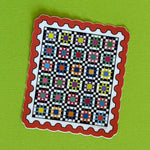 Postage Stamp Quilt Stickers 6pk