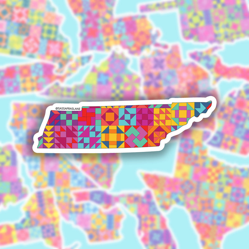 Tennessee State Quilt Stickers 6pk