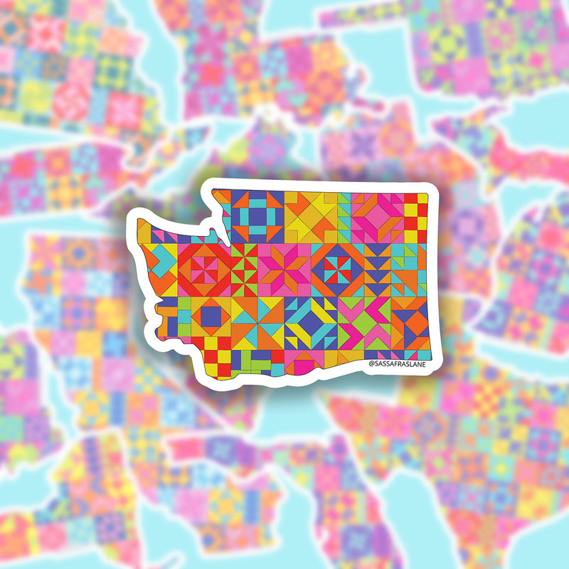 Washington State Quilt Stickers 6pk