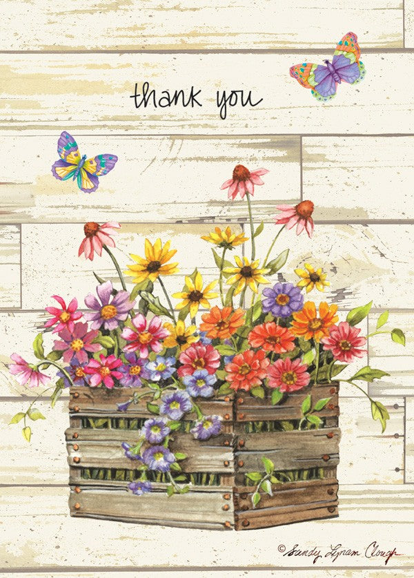 Note Cards Flowers In A Crate