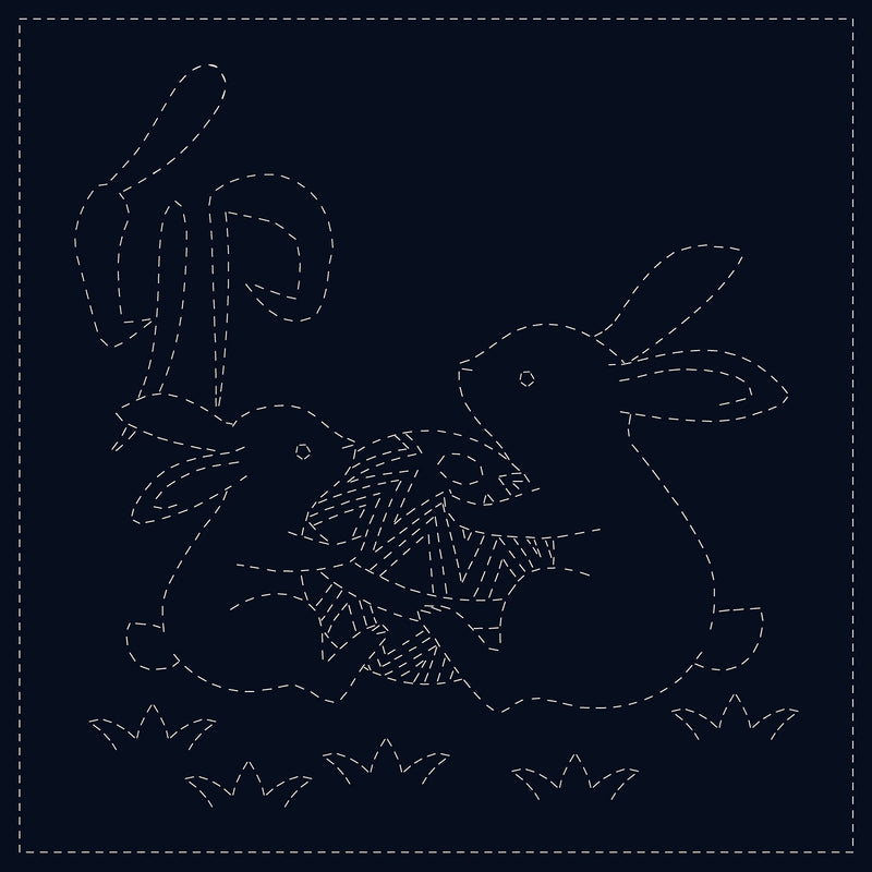 Sashiko Cloth Rabbits