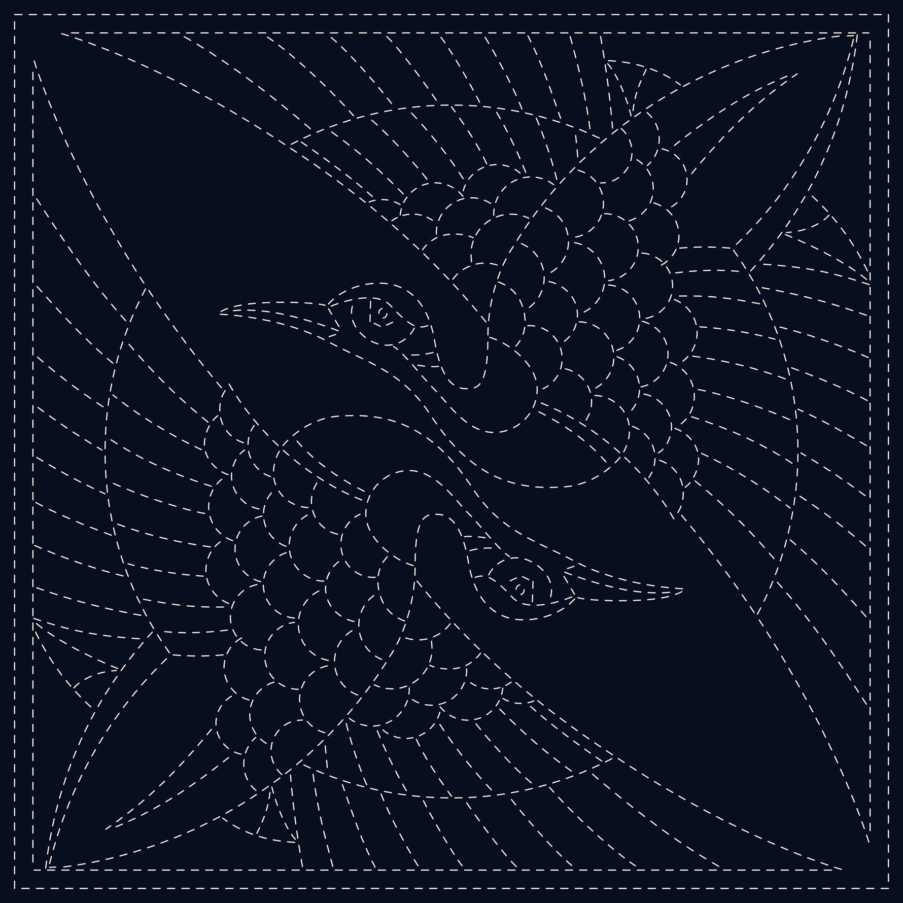 Sashiko Cloth Two Cranes