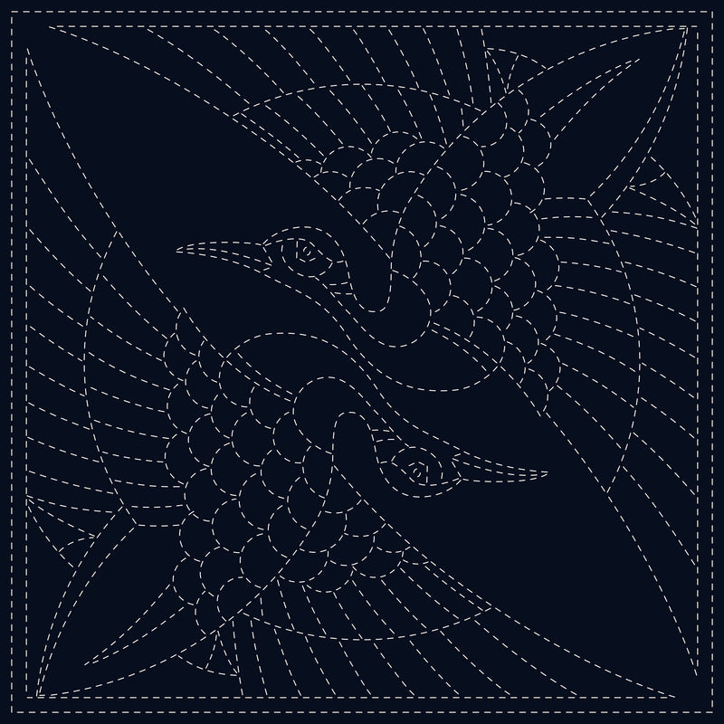 Sashiko Cloth Two Cranes
