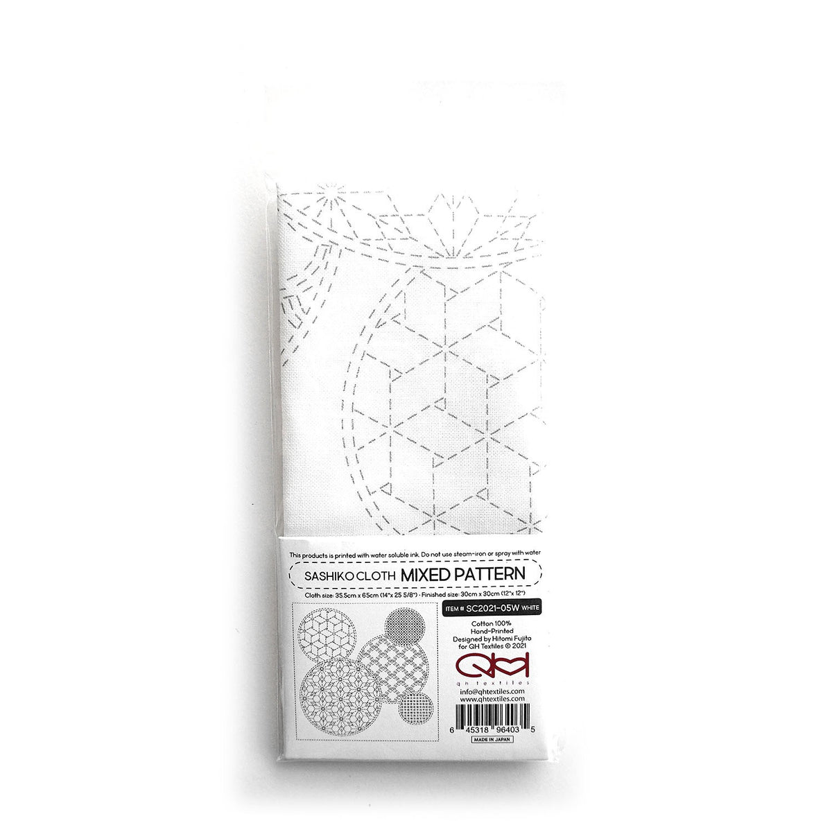 Sashiko Cloth Mixed Pattern - White