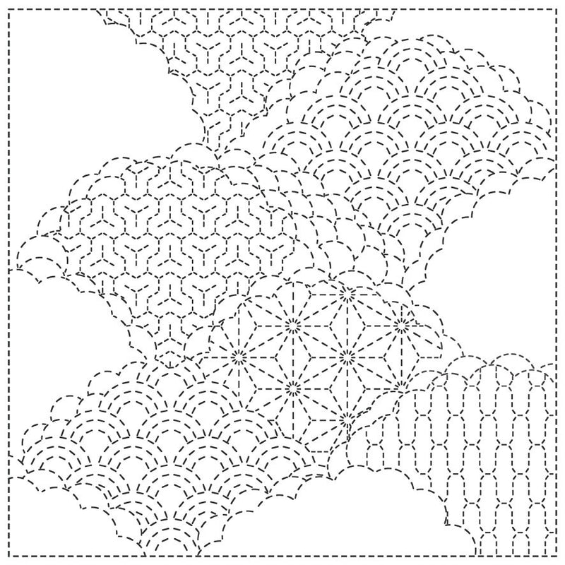 Sashiko Cloth Cumulus Cloud - White