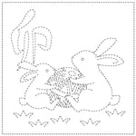 Sashiko Cloth Rappit - White