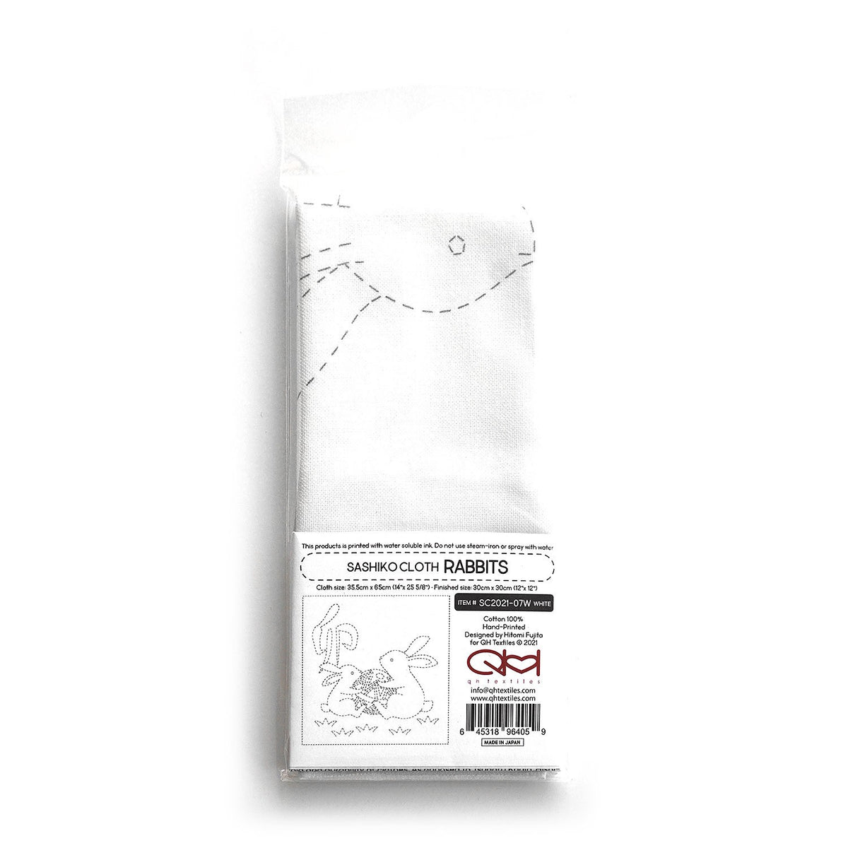 Sashiko Cloth Rappit - White