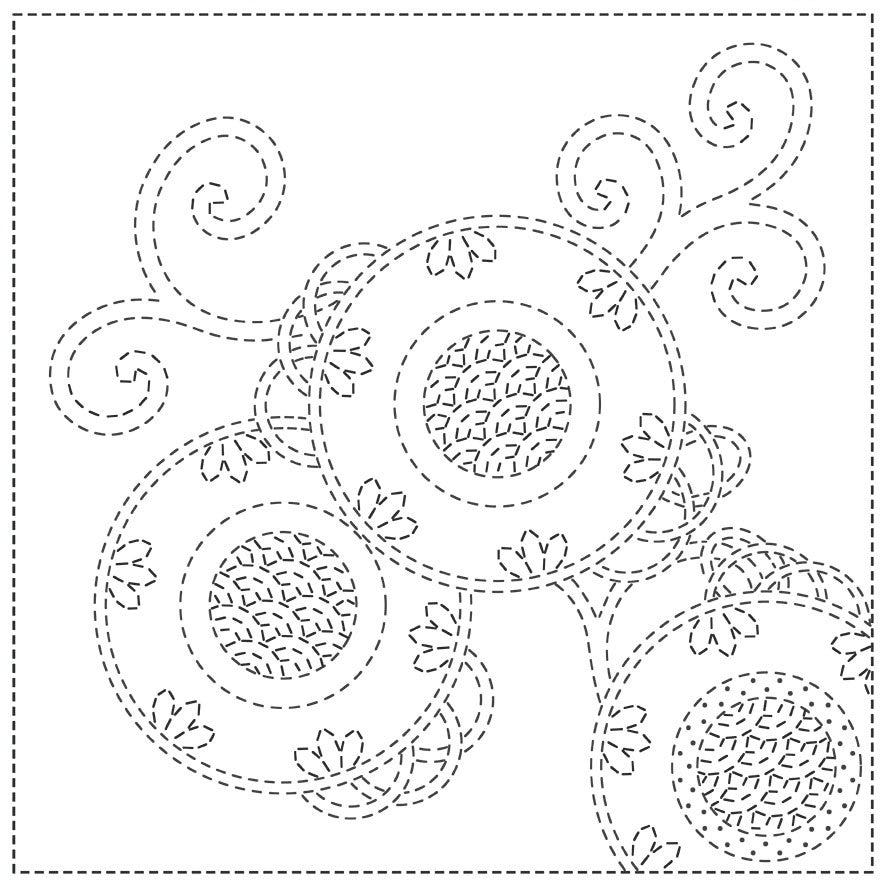 Sashiko Cloth Bracken Fern - White