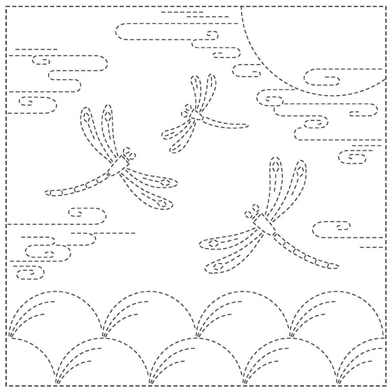 Sashiko Cloth Autumn Sky - White