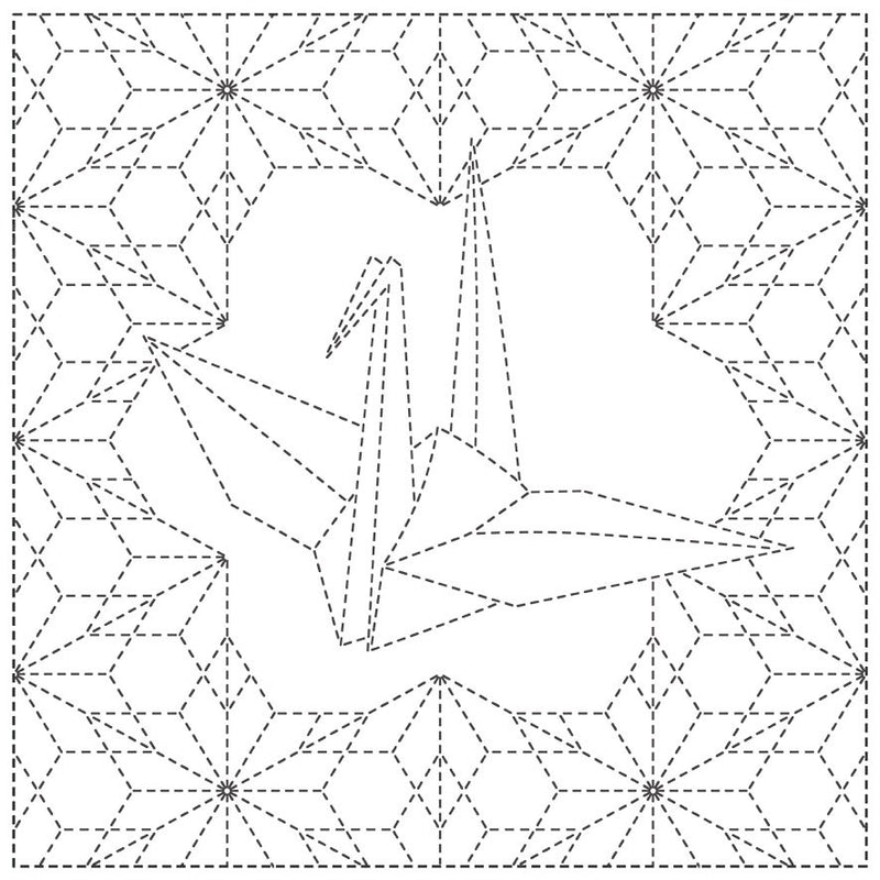 Sashiko Cloth Ori-Zuru- White