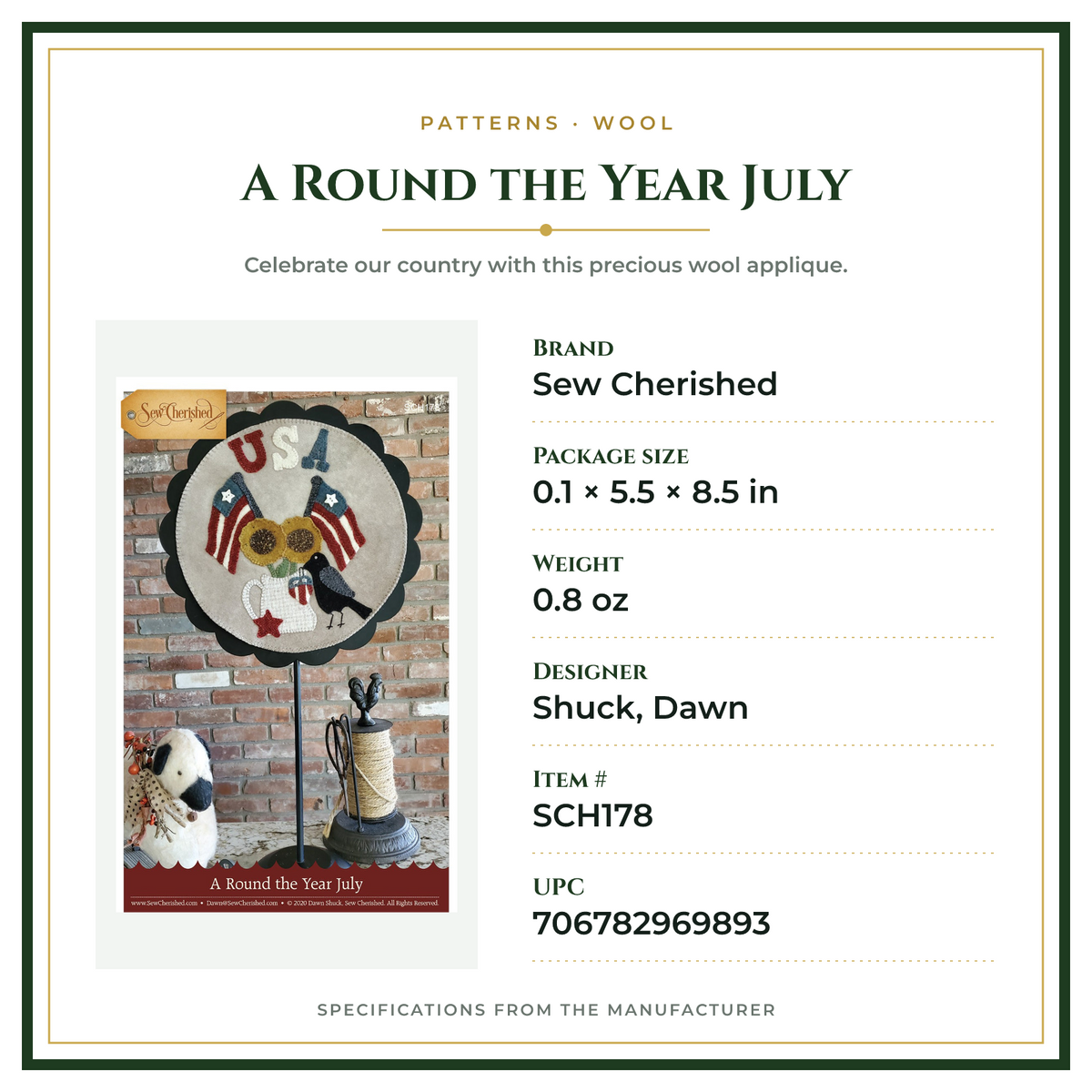 Product Specifications – A Round the Year July