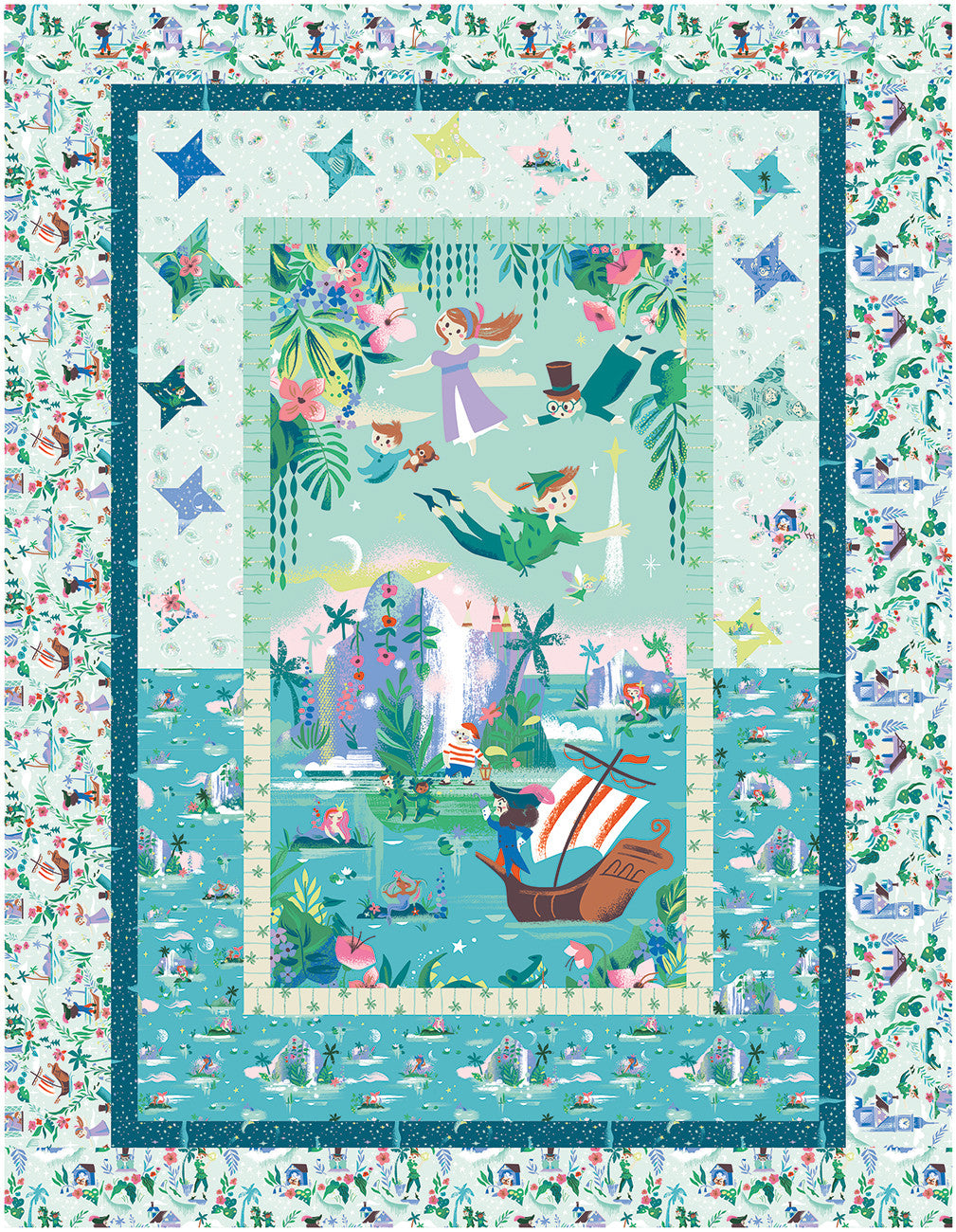 Forever Neverland Digitally-Printed Forever Neverland Panel Quilt Store Display