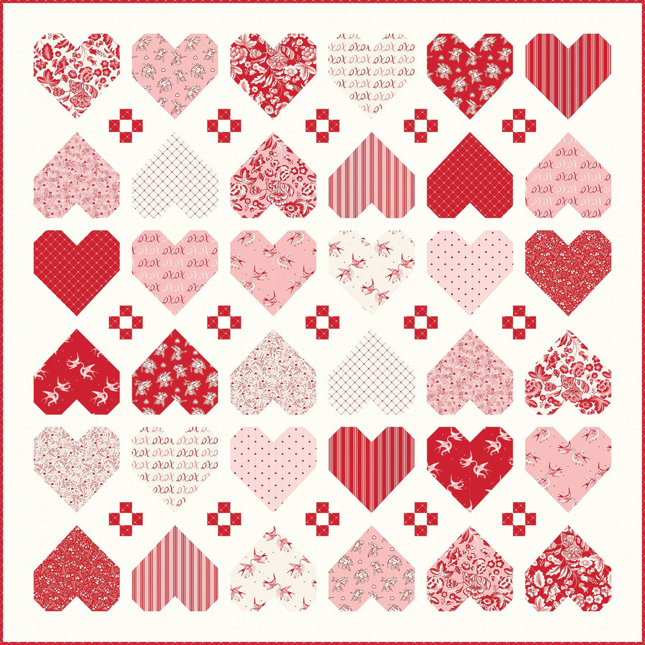 Letters to Cupid Digitally Printed Heartwarming Quilt Store Display