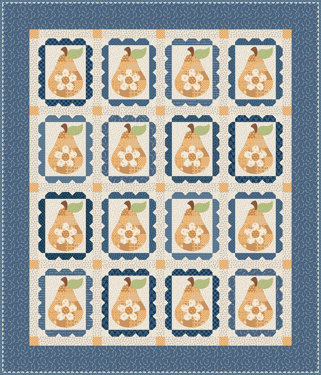 Denim & Daisy Sweet Golden Pears Quilt Store Display
