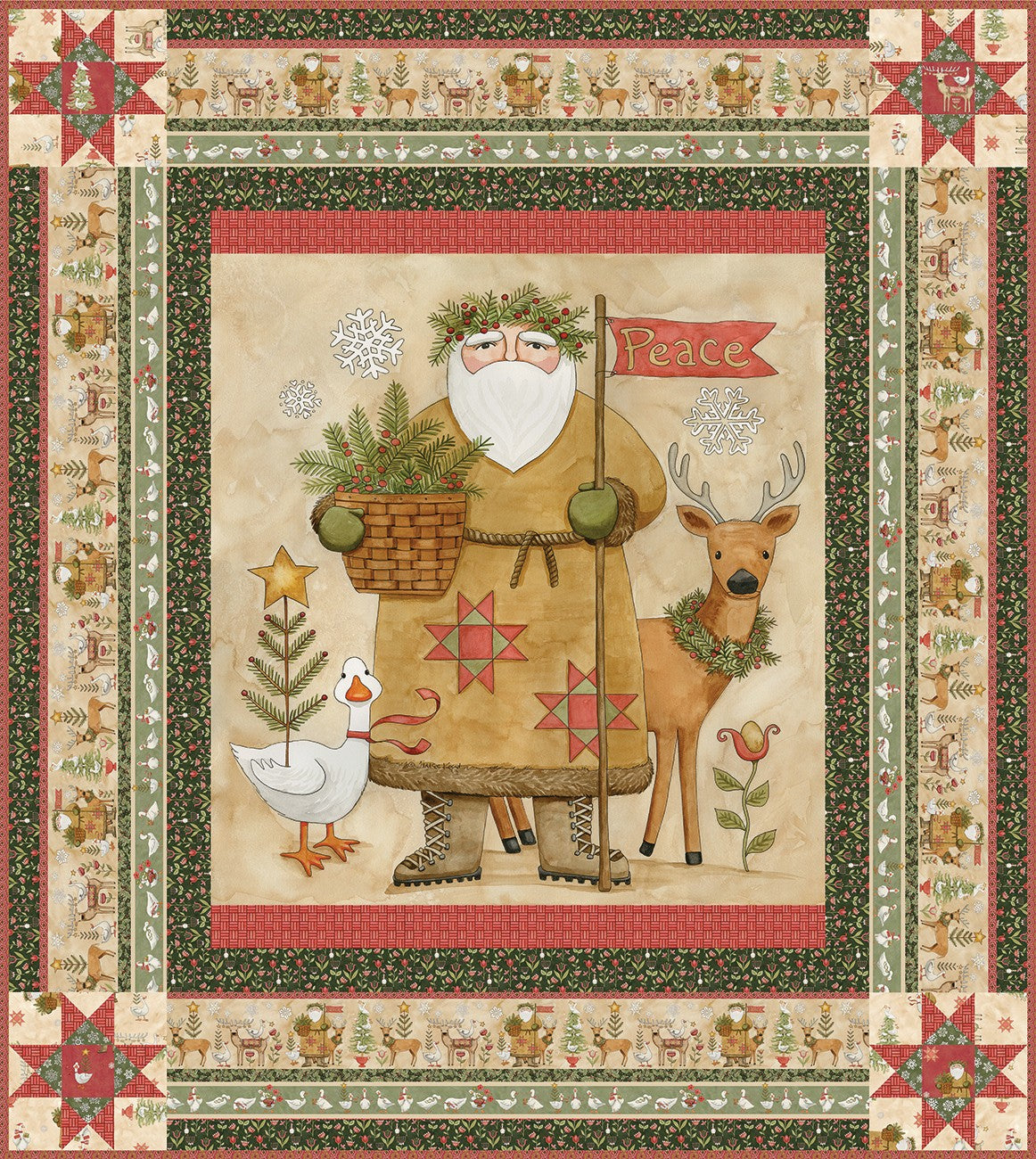 Waddle's Christmas Panel Quilt Store Display